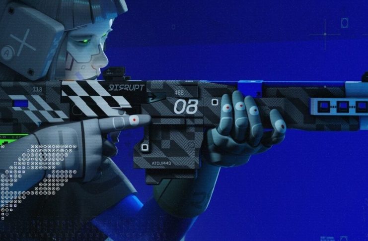 A Thief runner holds up a rifle.